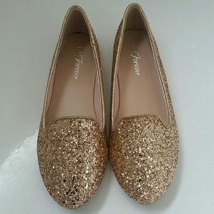 Rose Gold Glitter Loafers